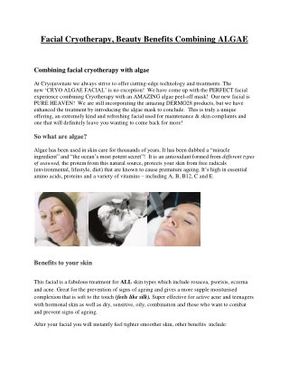 Facial Cryotherapy