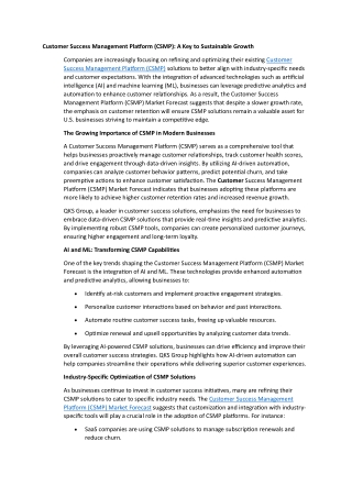 Customer Success Management Platform (CSMP)- A Key to Sustainable Growth