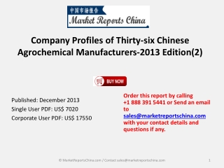 Agrochemical Manufacturers in China