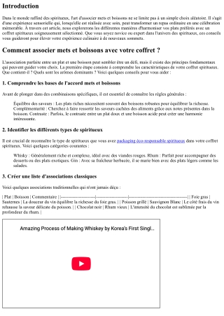Comment associer mets et boissons avec votre coffret ?