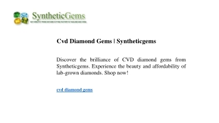 Cvd Diamond Gems Syntheticgems