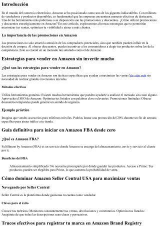 Cómo utilizar promociones y descuentos estratégicamente en Amazon