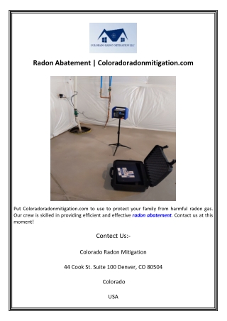 Radon Abatement  Coloradoradonmitigation.com