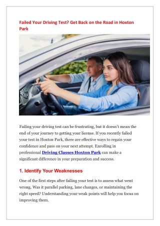 Failed Your Driving Test-Get Back on the Road in Hoxton Park