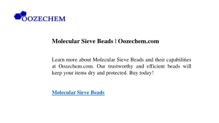 Molecular Sieve Beads Oozechem.com