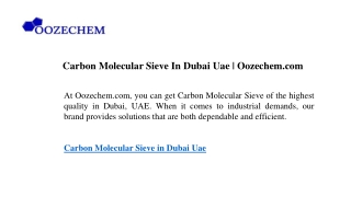 Carbon Molecular Sieve In Dubai Uae Oozechem.com