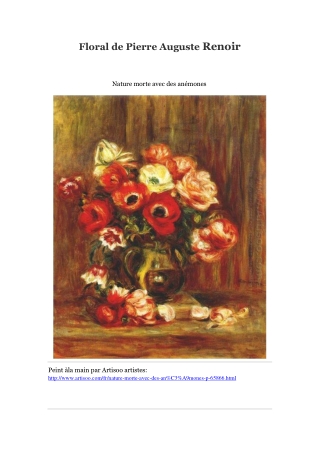 Floral de Pierre Auguste Renoir -- Artisoo