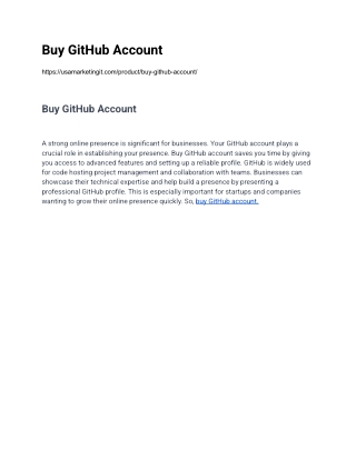 Buy GitHub Account