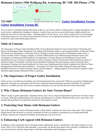 Benefits of Heimann Gutters for Your Vernon Home