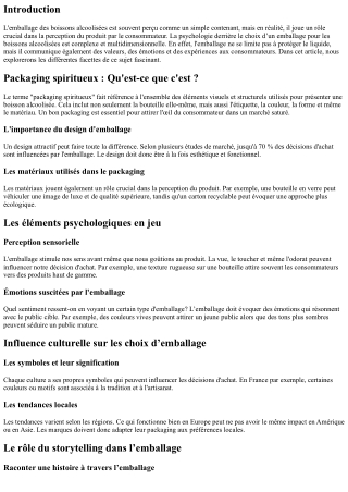 “La psychologie derrière le choix d’un emballage pour les boissons alcoolisées.”