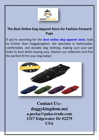 The Best Online Dog Apparel Store for Fashion-Forward Pups