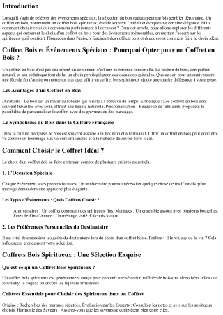 Coffret Bois et Événements Spéciaux : Comment le Choisir ?