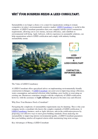 Why Your Business Needs a LEED Consultant