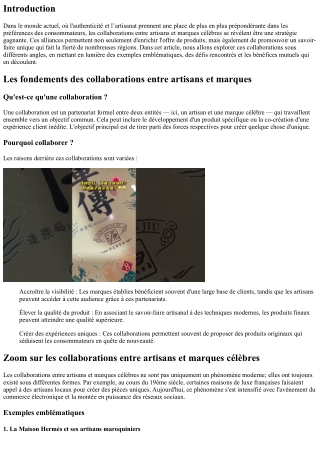 Zoom sur les collaborations entre artisans et marques célèbres