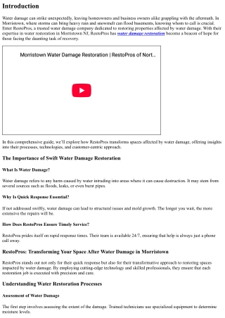 “RestoPros: Transforming Your Space After Water Damage in Morristown”