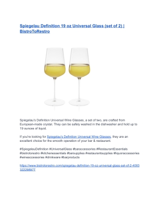 Spiegelau Definition 19 oz Universal Glass (set of 2) _ BistroToRestro