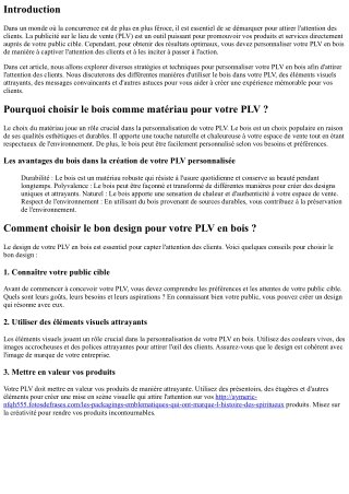 Comment personnaliser votre PLV en bois pour attirer l'attention des clients