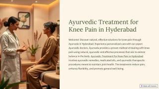 Herbal Ayurvedic Treatment For Knee Pain in Hyderabad