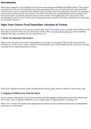 Signs Your Gutters Need Immediate Attention in Vernon
