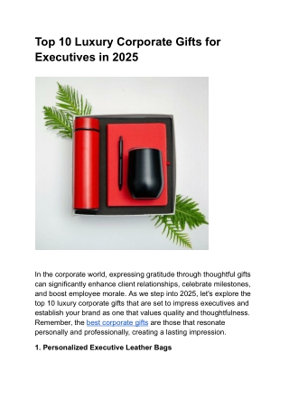 Top 10 Luxury Corporate Gifts for Executives in 2025