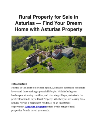 Rural Property for Sale in Asturias | Asturias Property