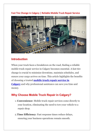 Fast Tire Change in Calgary  Reliable Mobile Truck Repair Service