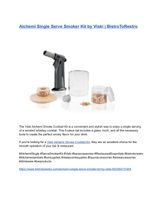_ Alchemi Single Serve Smoker Kit by Viski _ BistroToRestro