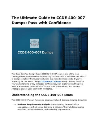 The Ultimate Guide to CCDE 400-007 Dumps_ Pass with Confidence (1)