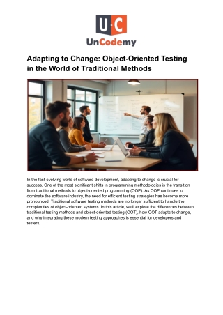 Object-Oriented Testing in the World of Traditional Methods