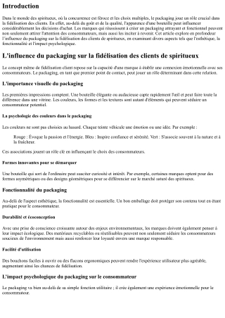 L’influence du packaging sur la fidélisation des clients de spiritueux