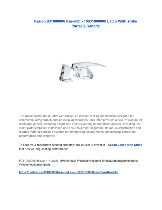 Kason 931000008 Kason® - 10931000008 Latch With strike PartsFe Canada