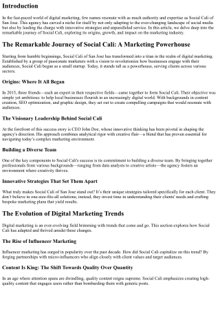 The Remarkable Journey of Social Cali: A Marketing Powerhouse