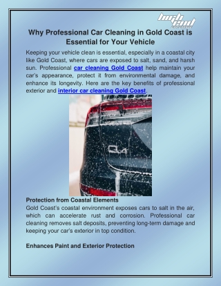Car cleaning Gold coast