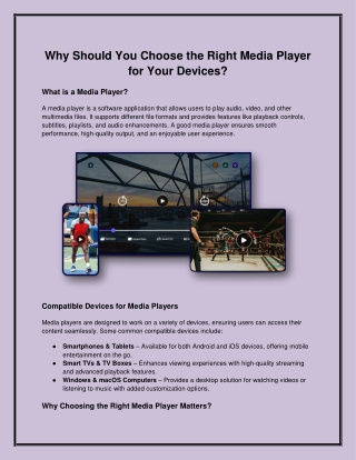 Why Should You Choose the Right Media Player for Your Devices?