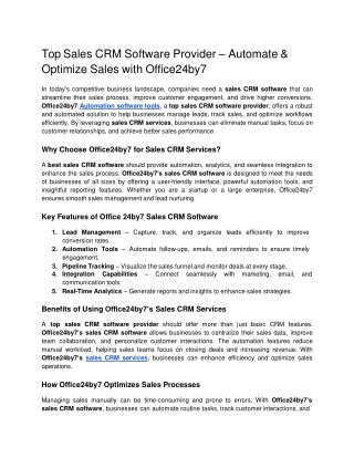 Top Sales CRM Software Provider  Automate  Optimize Sales with Office24by7.docx  Google Docs