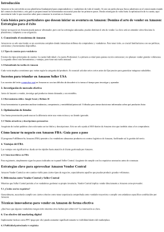 Guía básica para particulares que desean iniciar su aventura en Amazon
