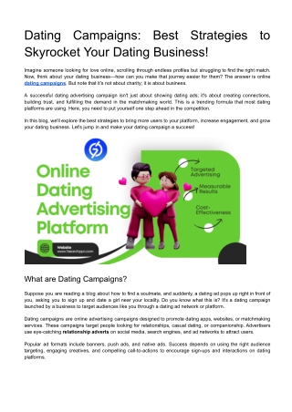 Dating Campaigns: Best Strategies to Skyrocket Your Dating Business!