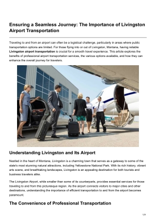 Ensuring a Seamless Journey The Importance of Livingston Airport Transportation