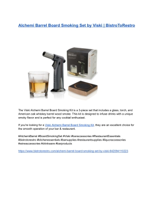 Alchemi Barrel Board Smoking Set by Viski _ BistroToRestro