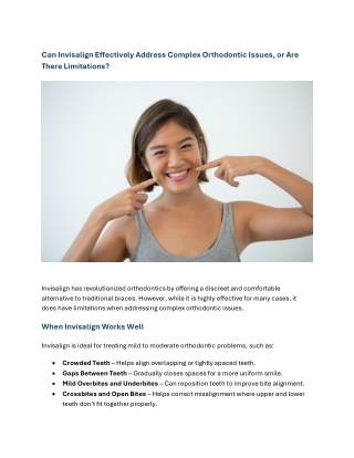 Can Invisalign Effectively Address Complex Orthodontic Issue