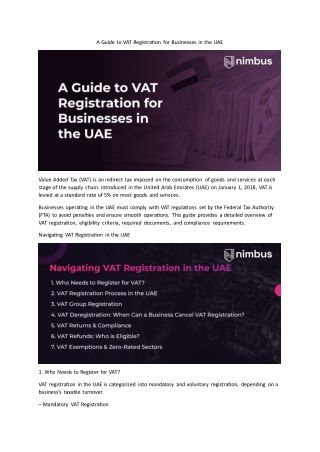 A Guide to VAT Registration for Businesses in the UAE - NIMBUS