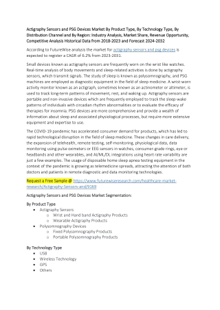 Actigraphy Sensors and PSG Devices Market