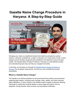 Gazette Name Change Procedure in Haryana_ A Step-by-Step Guide