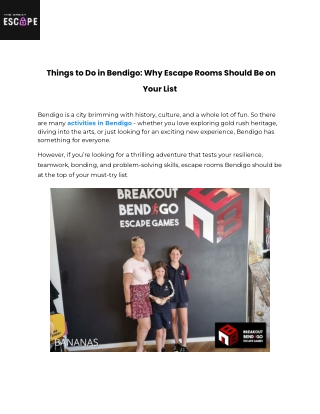 Things to Do in Bendigo_ Why Escape Rooms Should Be on Your List