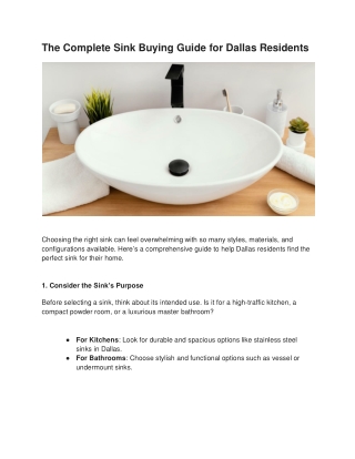 the-complete-sink-buying-guide-for-dallas-residents