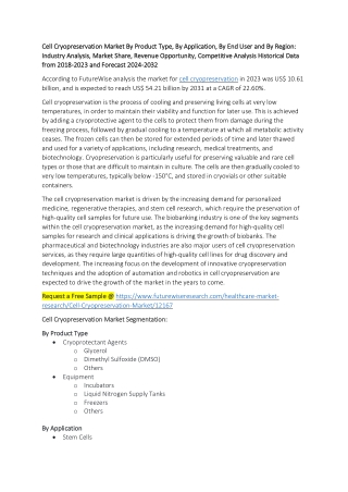Cell Cryopreservation Market