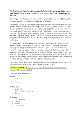 PSA Test Market