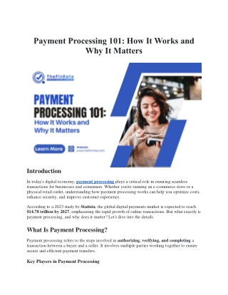 Payment Processing 101: How It Works and Why It Matters