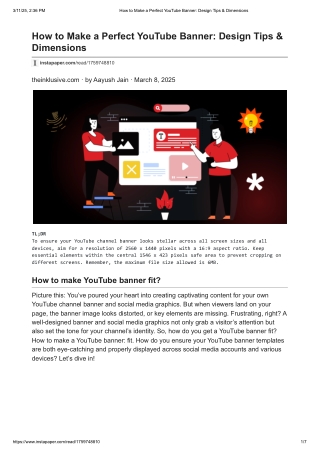 How to Make a Perfect YouTube Banner_ Design Tips & Dimensions