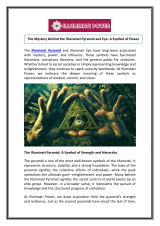 ILLUMINATI power: The Enigmatic Illuminati Eye